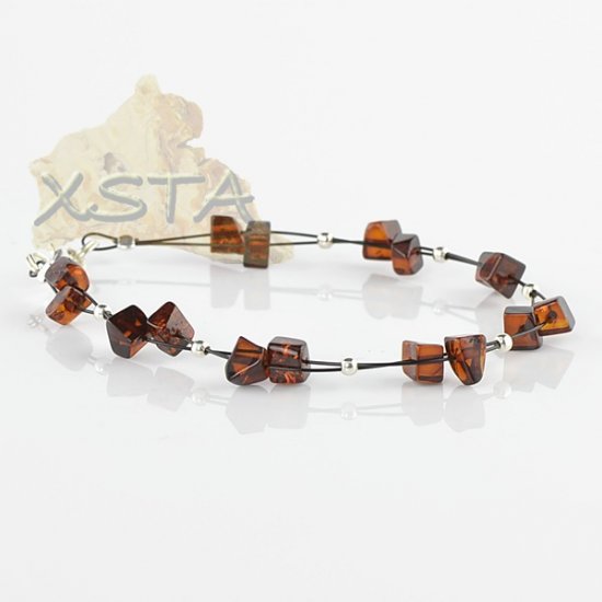 Cherry amber color bracelet with wire